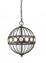 Aria 3-Light Oil-Rubbed Bronze Globe Pendant With Mother Of Pearl Accents - Homeroots - Flyclothing LLC