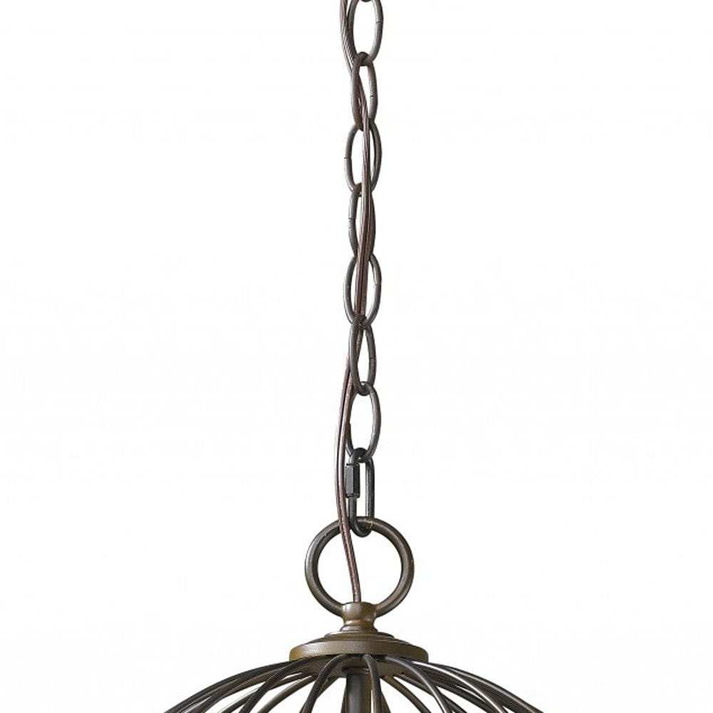 Aria 3-Light Oil-Rubbed Bronze Globe Pendant With Mother Of Pearl Accents - Homeroots - Flyclothing LLC