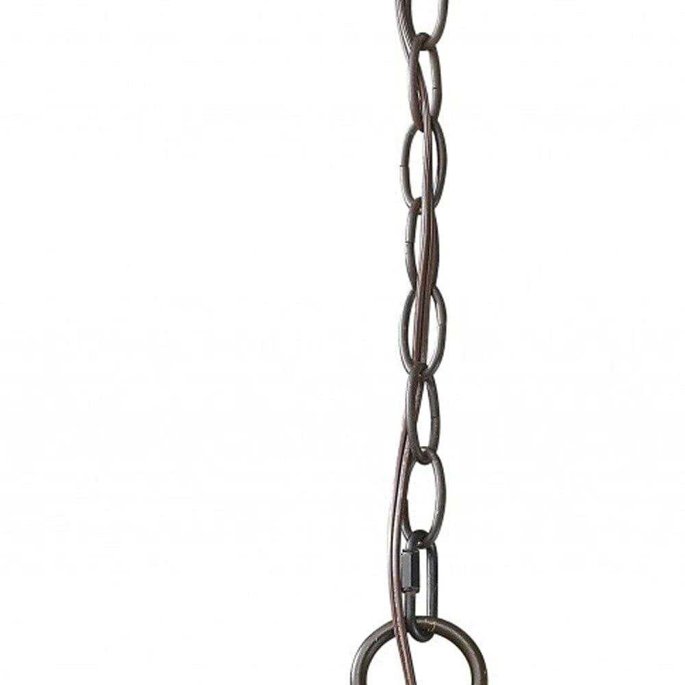 Aria 3-Light Oil-Rubbed Bronze Globe Pendant With Mother Of Pearl Accents - Homeroots - Flyclothing LLC