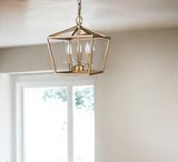 Kennedy 3-Light Antique Gold Pendant With Crystal Bobeches - Homeroots - Flyclothing LLC