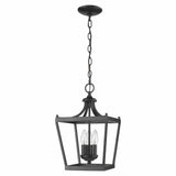 Vintage Black Metal Tapered Hanging Light - Homeroots
