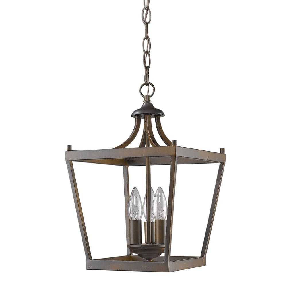 Vintage Brown Metal Tapered Hanging Light - Homeroots