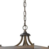 Vintage Brown Metal Tapered Hanging Light - Homeroots