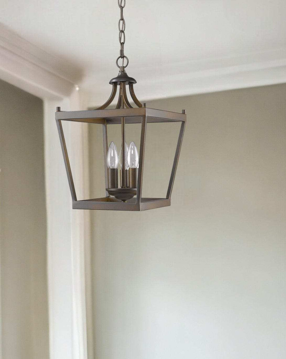 Vintage Brown Metal Tapered Hanging Light - Homeroots - Flyclothing LLC