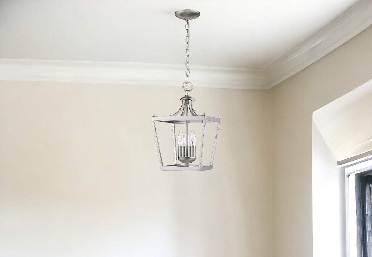 Vintage Silver Metal Tapered Hanging Light - Homeroots - Flyclothing LLC