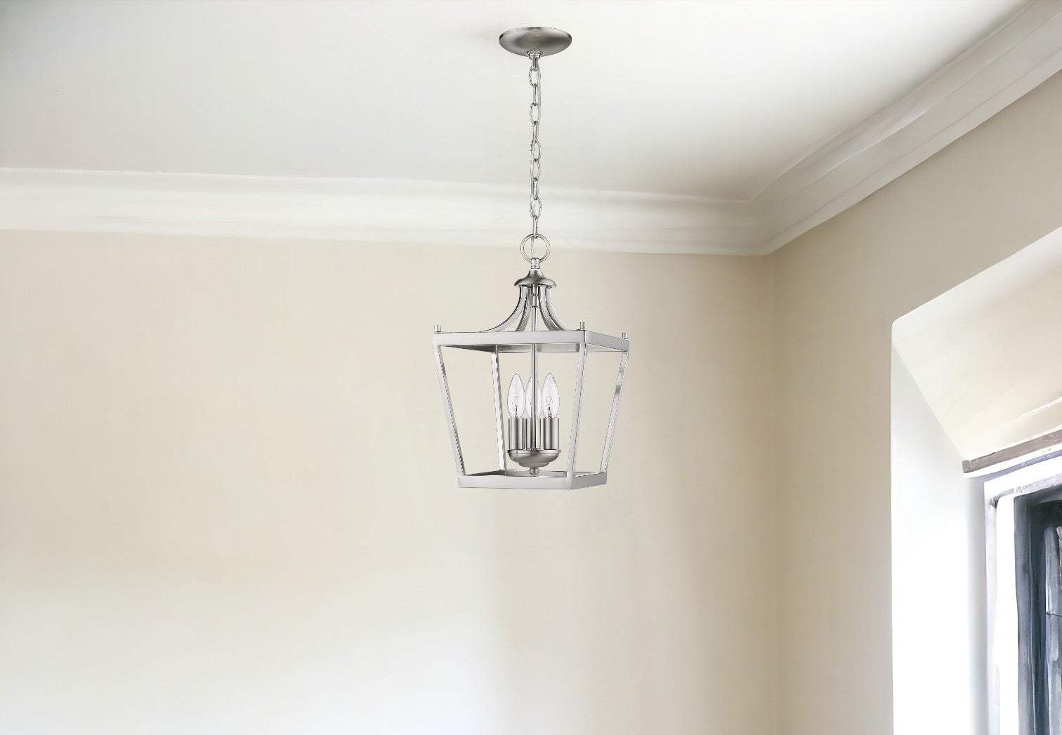 Vintage Silver Metal Tapered Hanging Light - Homeroots - Flyclothing LLC