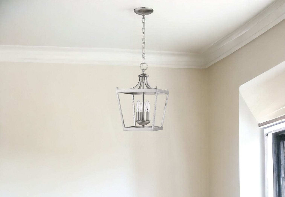Vintage Silver Metal Tapered Hanging Light - Homeroots - Flyclothing LLC