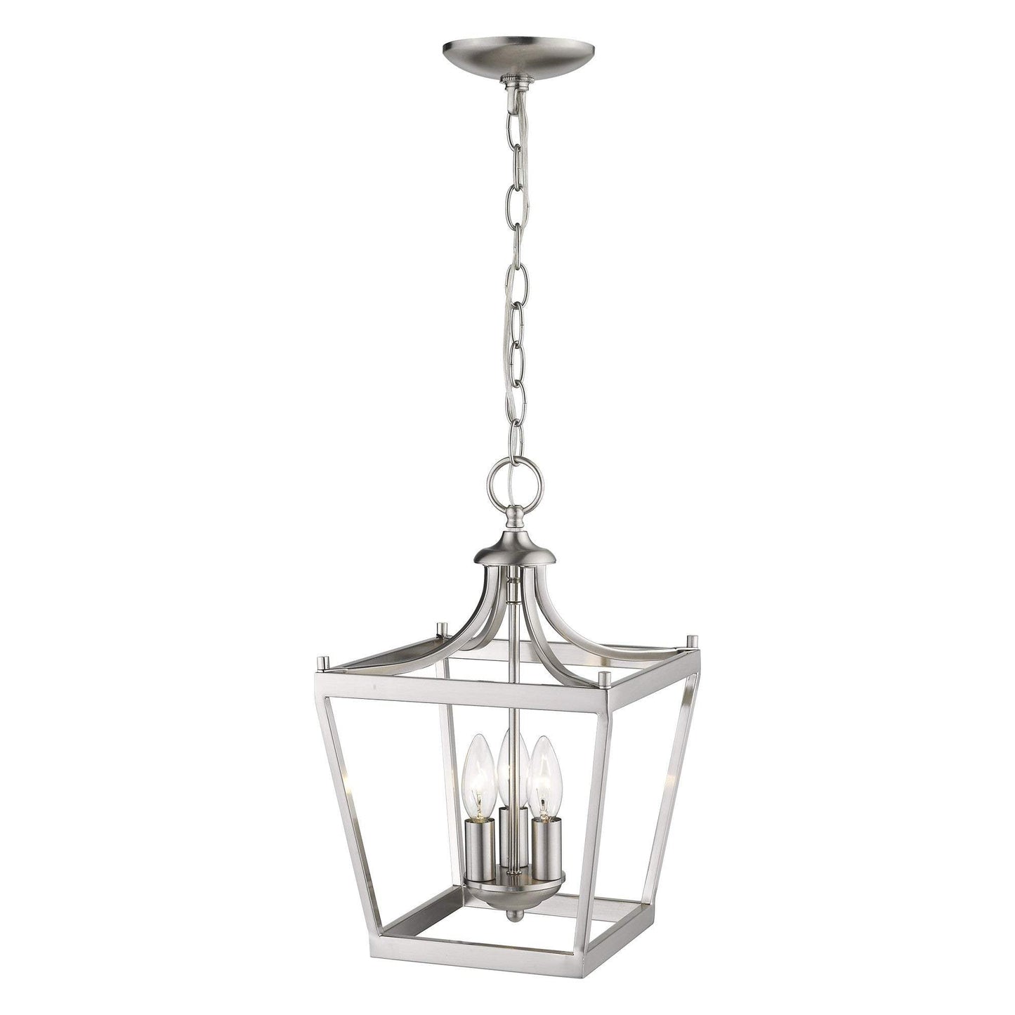 Vintage Silver Metal Tapered Hanging Light - Homeroots - Flyclothing LLC