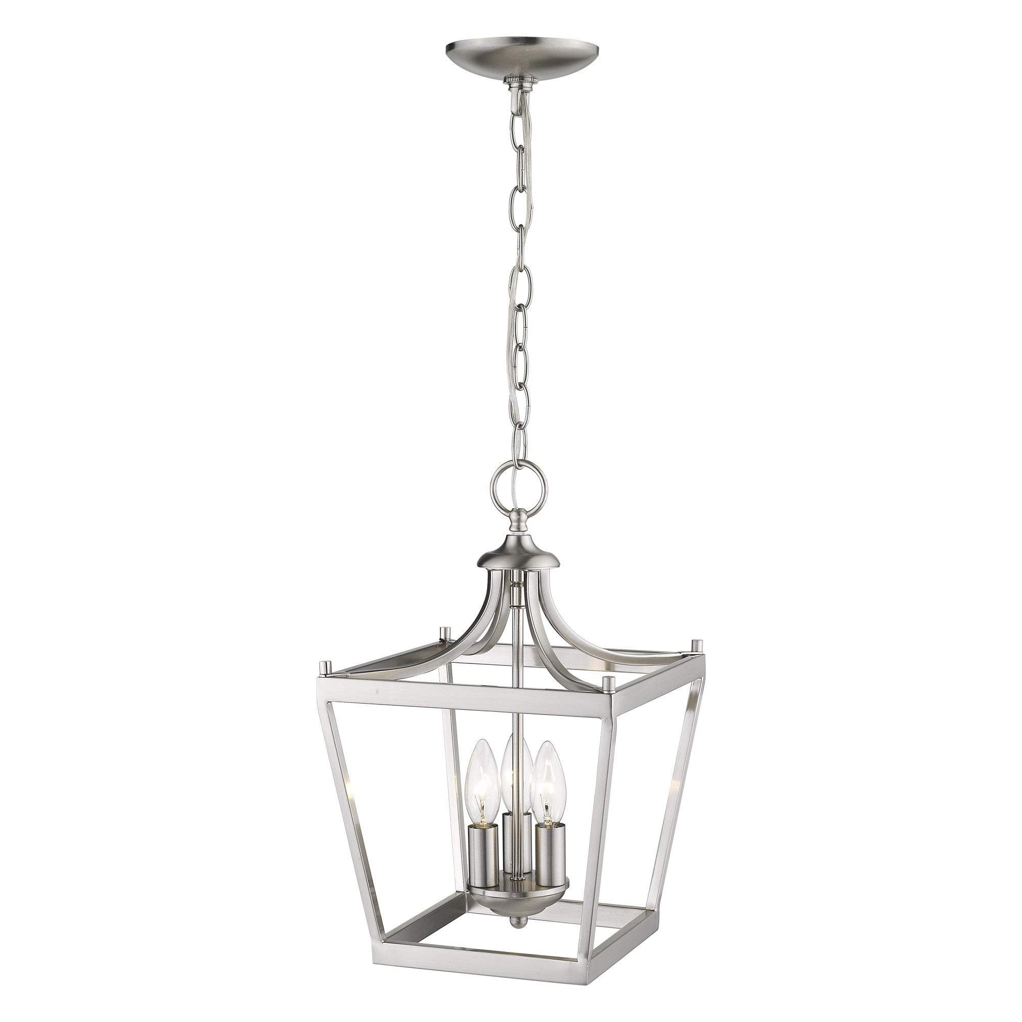 Vintage Silver Metal Tapered Hanging Light - Homeroots - Flyclothing LLC