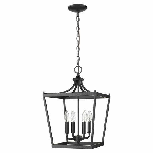 Kennedy 4-Light Matte Black Pendant - Homeroots