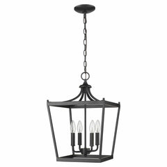 Kennedy 4-Light Matte Black Pendant - Homeroots