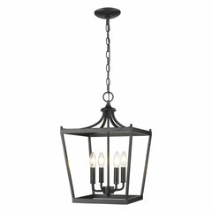 Kennedy 4-Light Matte Black Pendant - Homeroots