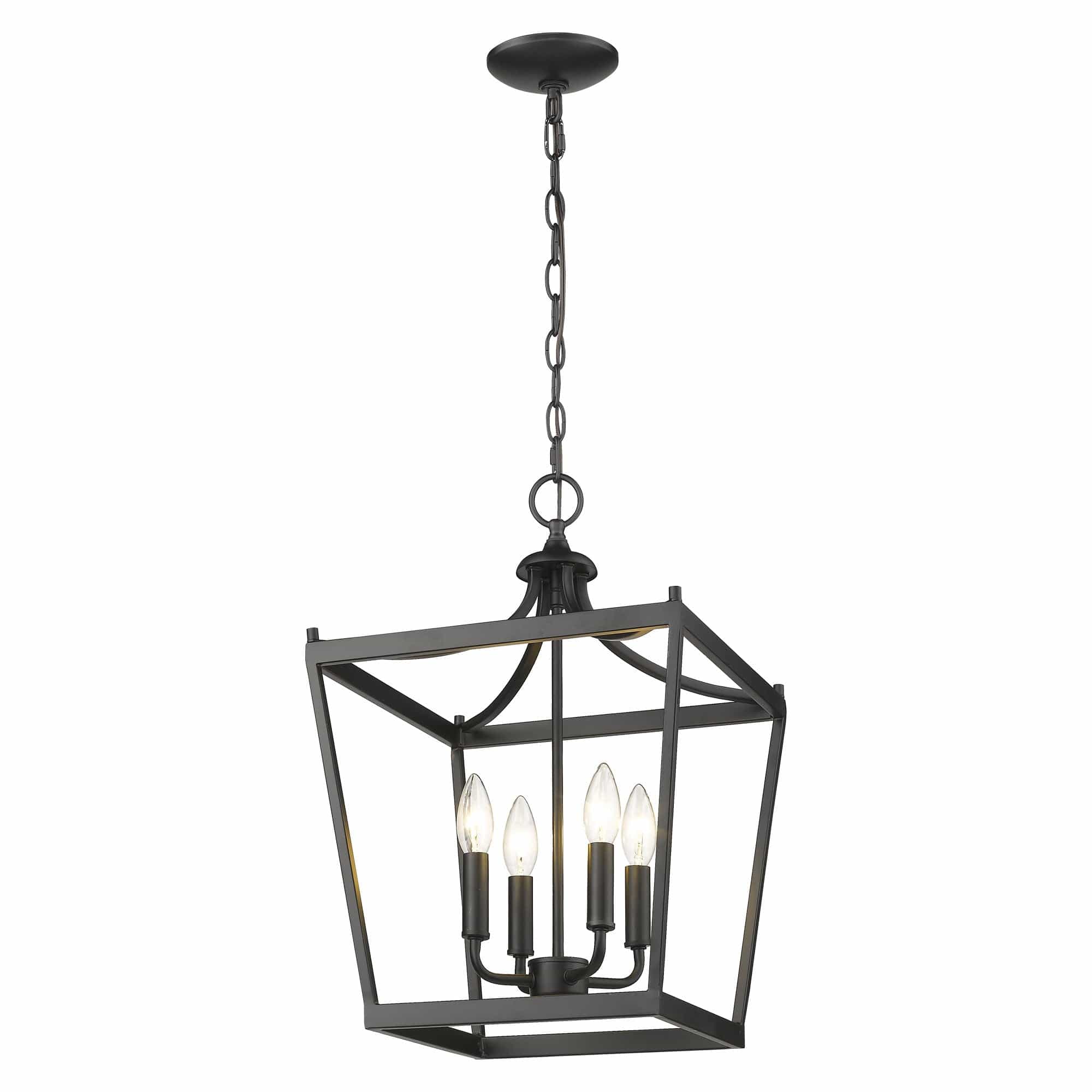 Kennedy 4-Light Matte Black Pendant - Homeroots