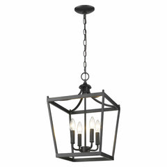 Kennedy 4-Light Matte Black Pendant - Homeroots