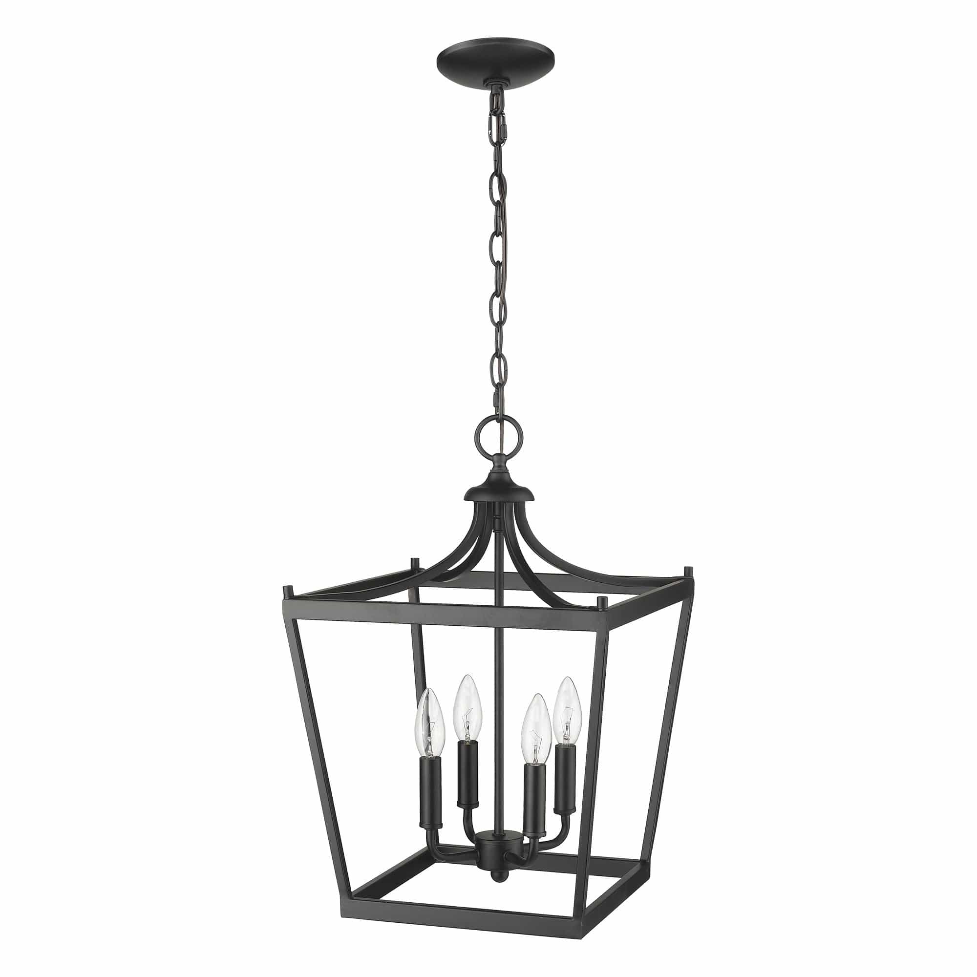 Kennedy 4-Light Matte Black Pendant - Homeroots