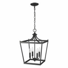Kennedy 4-Light Matte Black Pendant - Homeroots