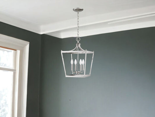 Kennedy 4-Light Satin Nickel Pendant - Homeroots