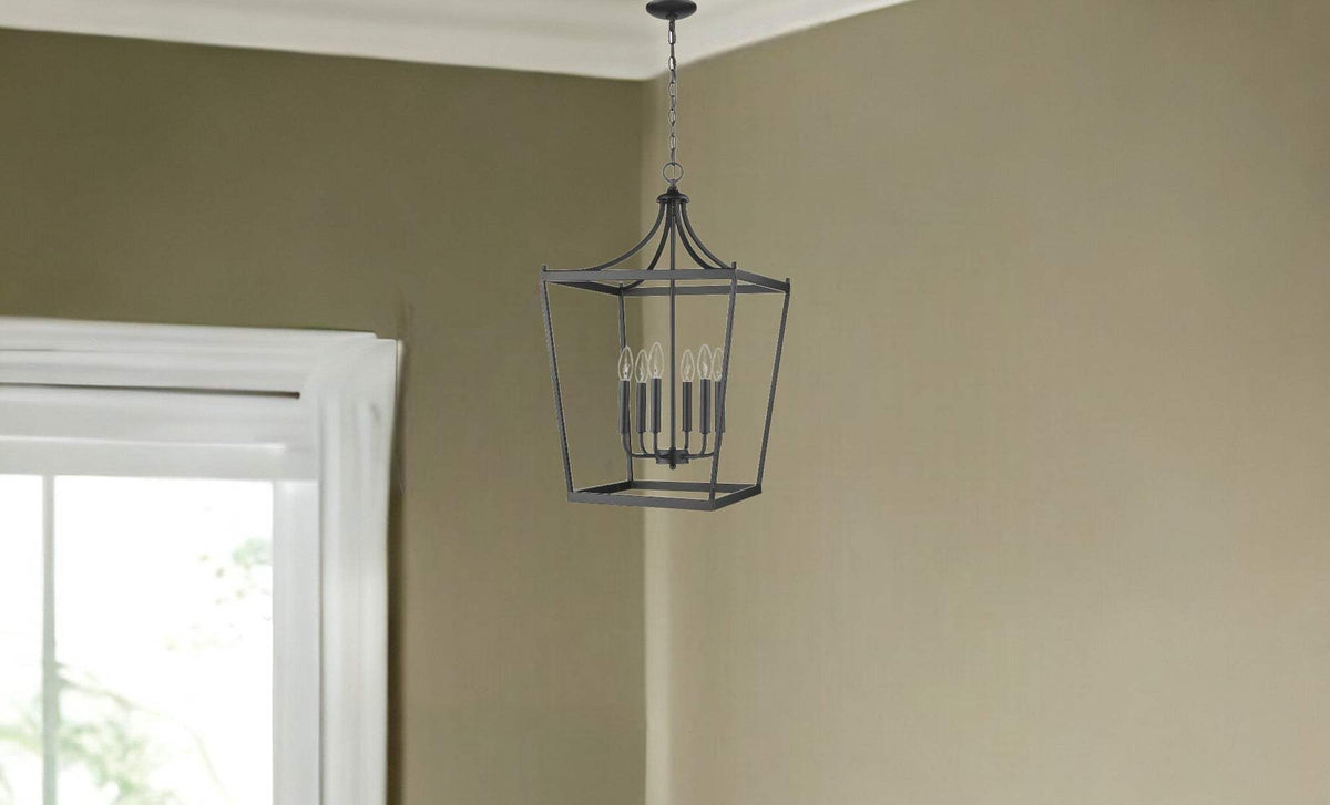 Kennedy 6-Light Matte Black Pendant - Homeroots - Flyclothing LLC