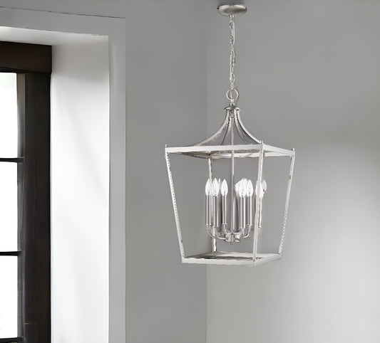 Kennedy 6-Light Satin Nickel Pendant - Homeroots