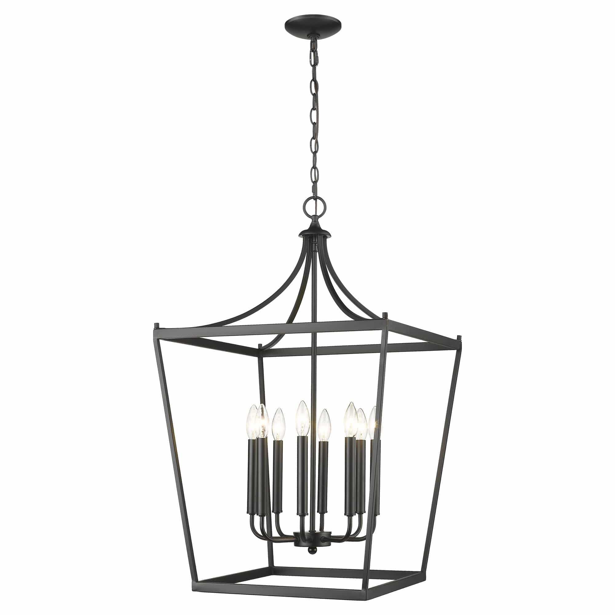 Kennedy 8-Light Matte Black Pendant - Homeroots