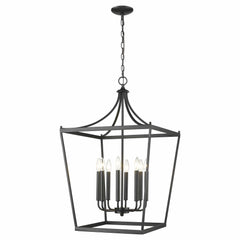 Kennedy 8-Light Matte Black Pendant - Homeroots