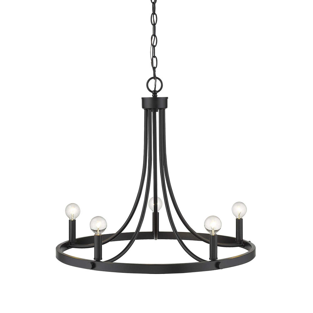 Black Candle Style Five Light Metal Dimmable Chandelier - Homeroots - Flyclothing LLC