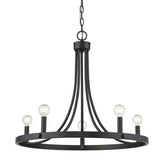 Black Candle Style Five Light Metal Dimmable Chandelier - Homeroots - Flyclothing LLC