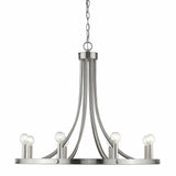 Silver Candle Style Eight Light Metal Dimmable Chandelier - Homeroots