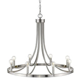 Silver Candle Style Eight Light Metal Dimmable Chandelier - Homeroots - Flyclothing LLC