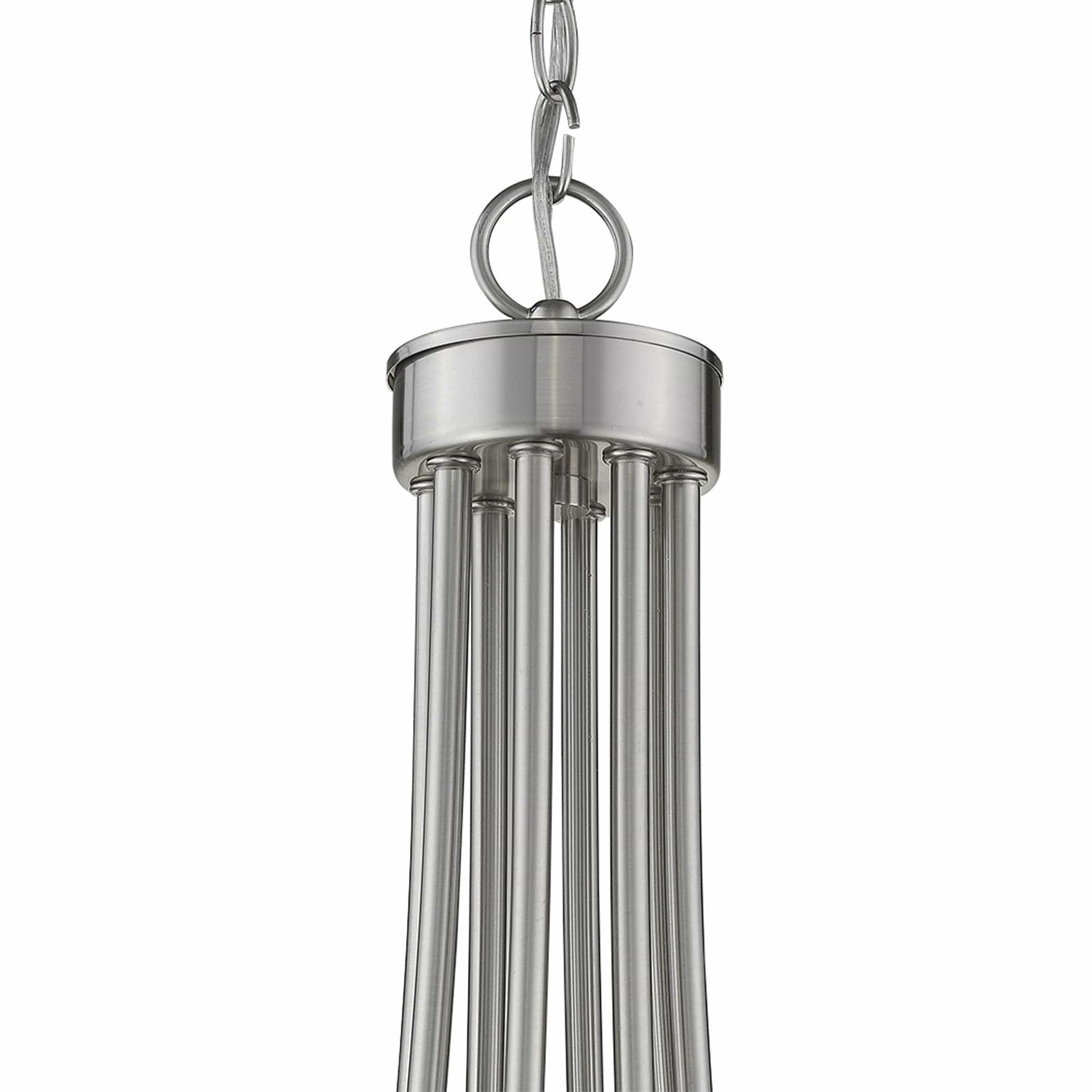 Silver Candle Style Eight Light Metal Dimmable Chandelier - Homeroots