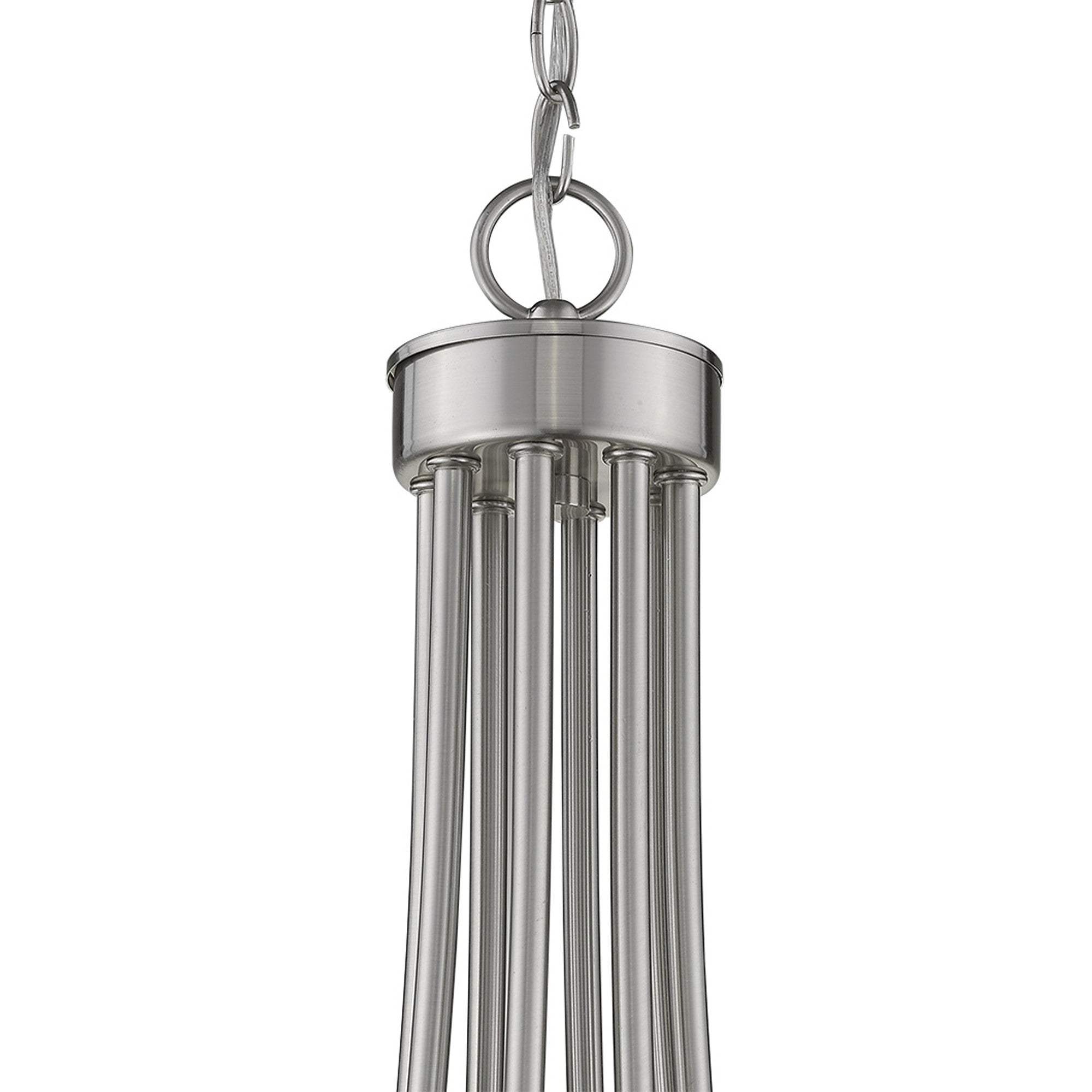 Silver Candle Style Eight Light Metal Dimmable Chandelier - Homeroots - Flyclothing LLC