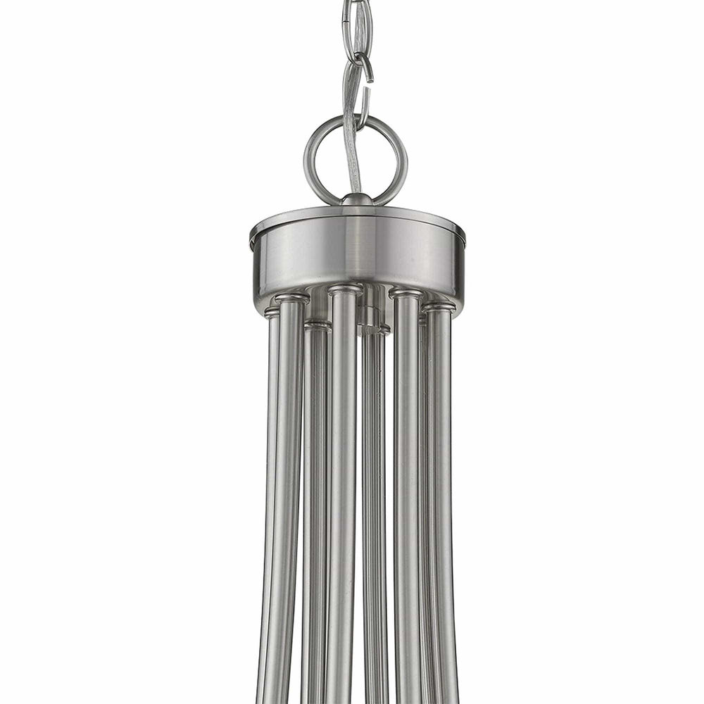 Silver Candle Style Eight Light Metal Dimmable Chandelier - Homeroots - Flyclothing LLC