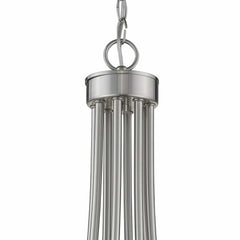 Silver Candle Style Eight Light Metal Dimmable Chandelier - Homeroots