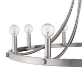 Silver Candle Style Eight Light Metal Dimmable Chandelier - Homeroots - Flyclothing LLC