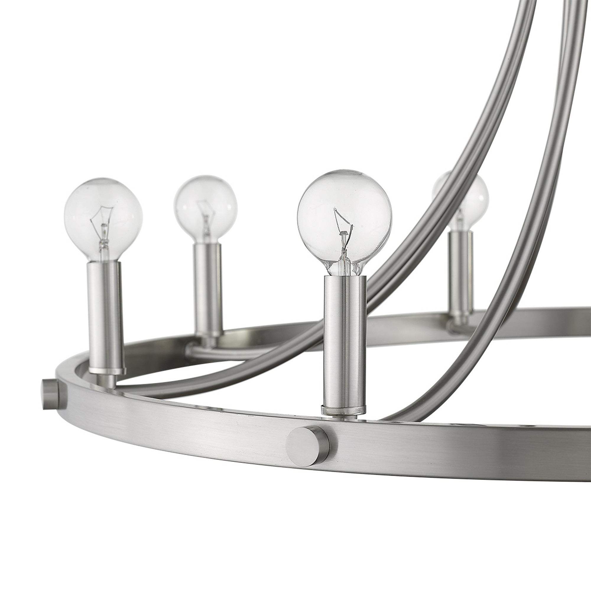 Silver Candle Style Eight Light Metal Dimmable Chandelier - Homeroots - Flyclothing LLC