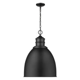 Colby 1-Light Matte Black Pendant With Gloss White Interior Shade - Homeroots