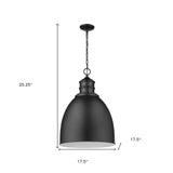 Colby 1-Light Matte Black Pendant With Gloss White Interior Shade - Homeroots - Flyclothing LLC
