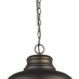 Ansen 1-Light Oil-Rubbed Bronze Pendant With Gloss White Interior Shade - Homeroots