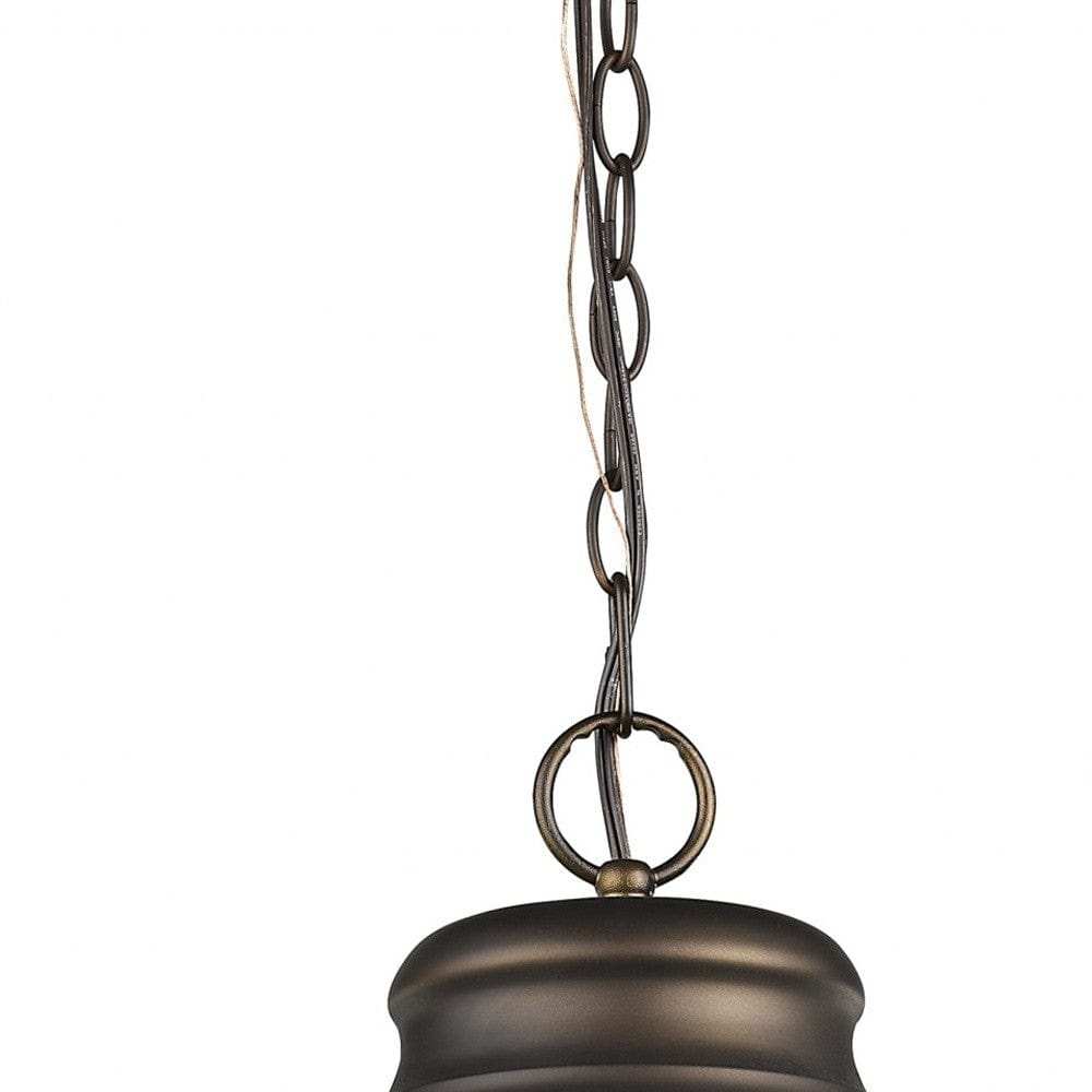 Ansen 1-Light Oil-Rubbed Bronze Pendant With Gloss White Interior Shade - Homeroots - Flyclothing LLC
