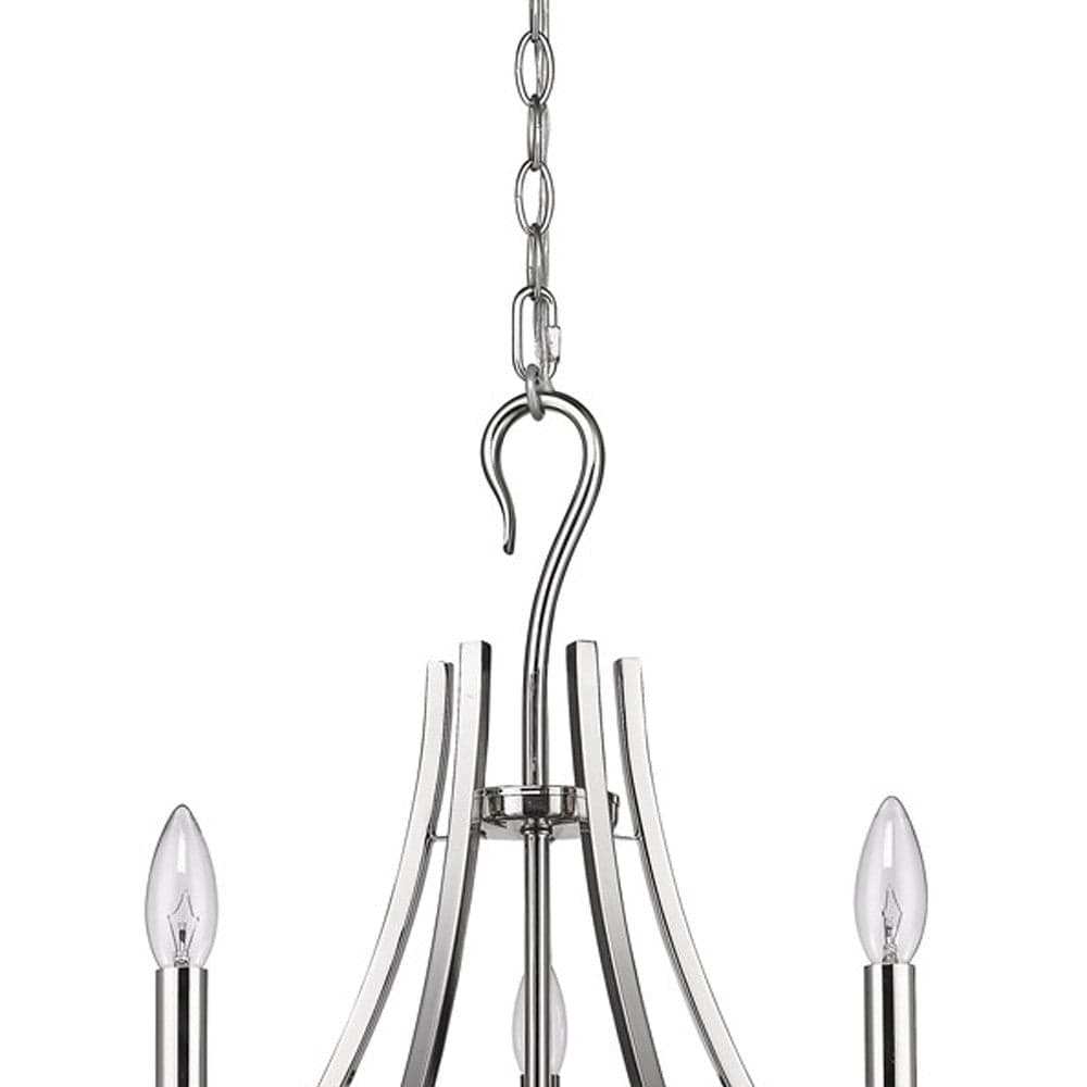 Nickel Candle Style Five Light Metal Dimmable Chandelier - Homeroots - Flyclothing LLC