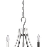 Nickel Candle Style Five Light Metal Dimmable Chandelier - Homeroots