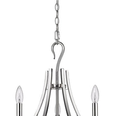 Nickel Candle Style Five Light Metal Dimmable Chandelier - Homeroots