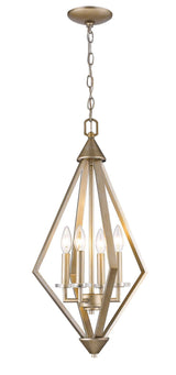 Easton 4-Light Washed Gold Pendant With Crystal Bobeches - Homeroots - Flyclothing LLC