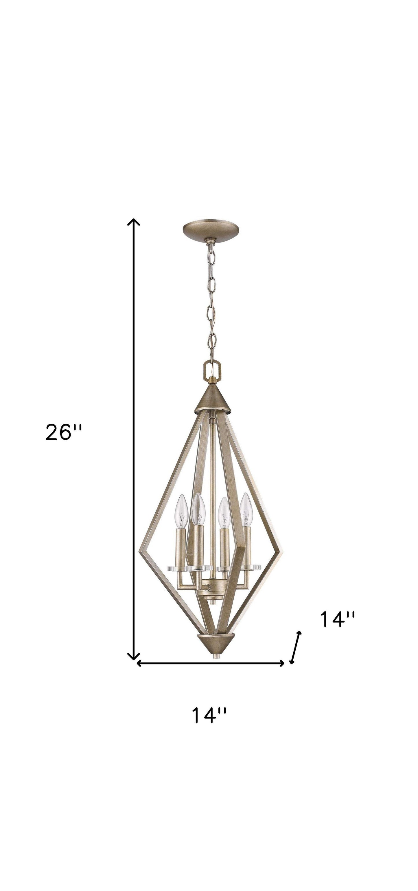 Easton 4-Light Washed Gold Pendant With Crystal Bobeches - Homeroots - Flyclothing LLC