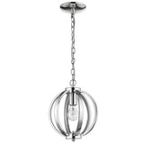 Nevaeh 1-Light Chrome Globe Pendant With Crystal Accents - Homeroots