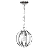 Nevaeh 1-Light Chrome Globe Pendant With Crystal Accents - Homeroots