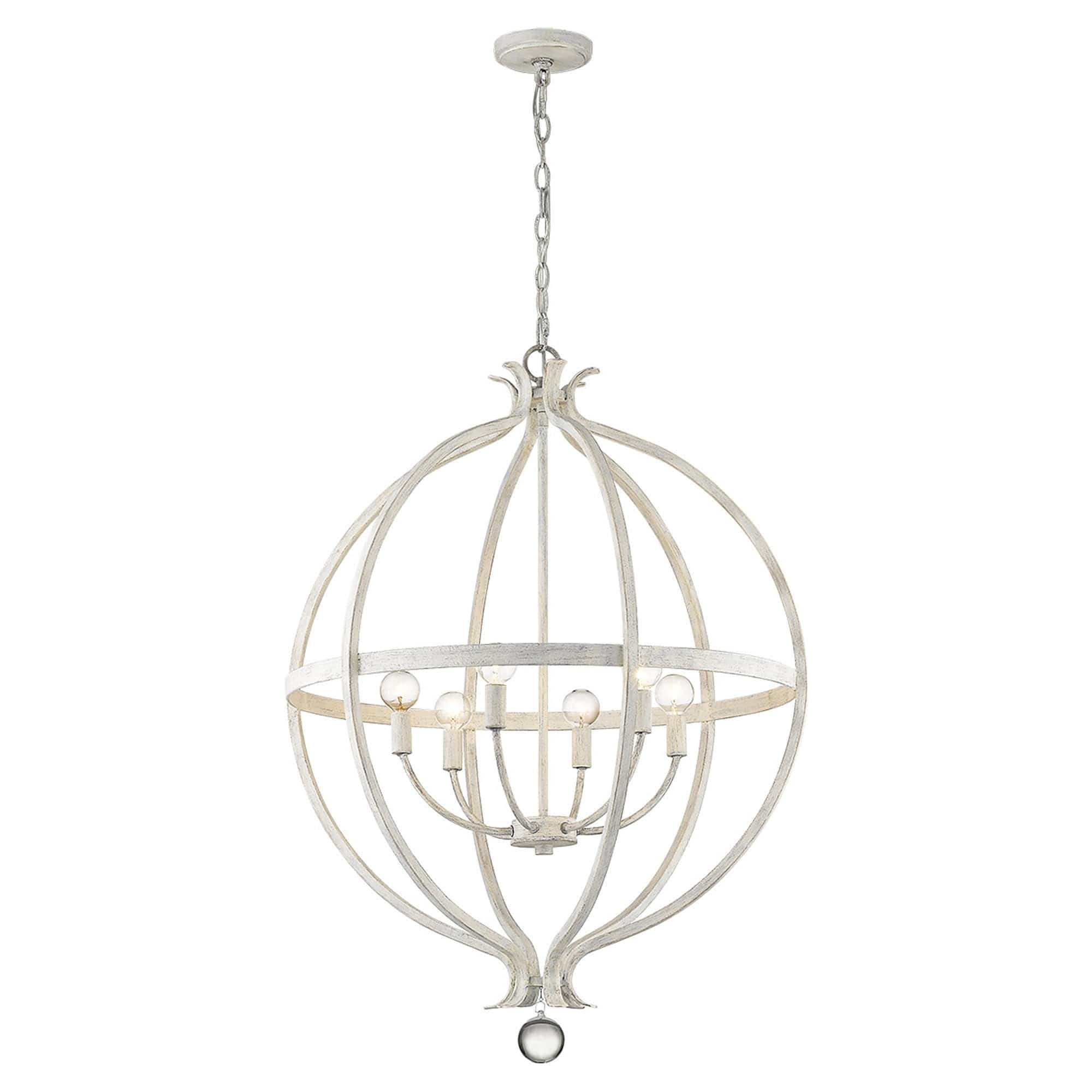 Callie 6-Light Country White Pendant - Homeroots