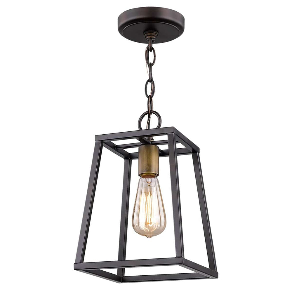Antique Bronze Metal Tapered Hanging Light - Homeroots