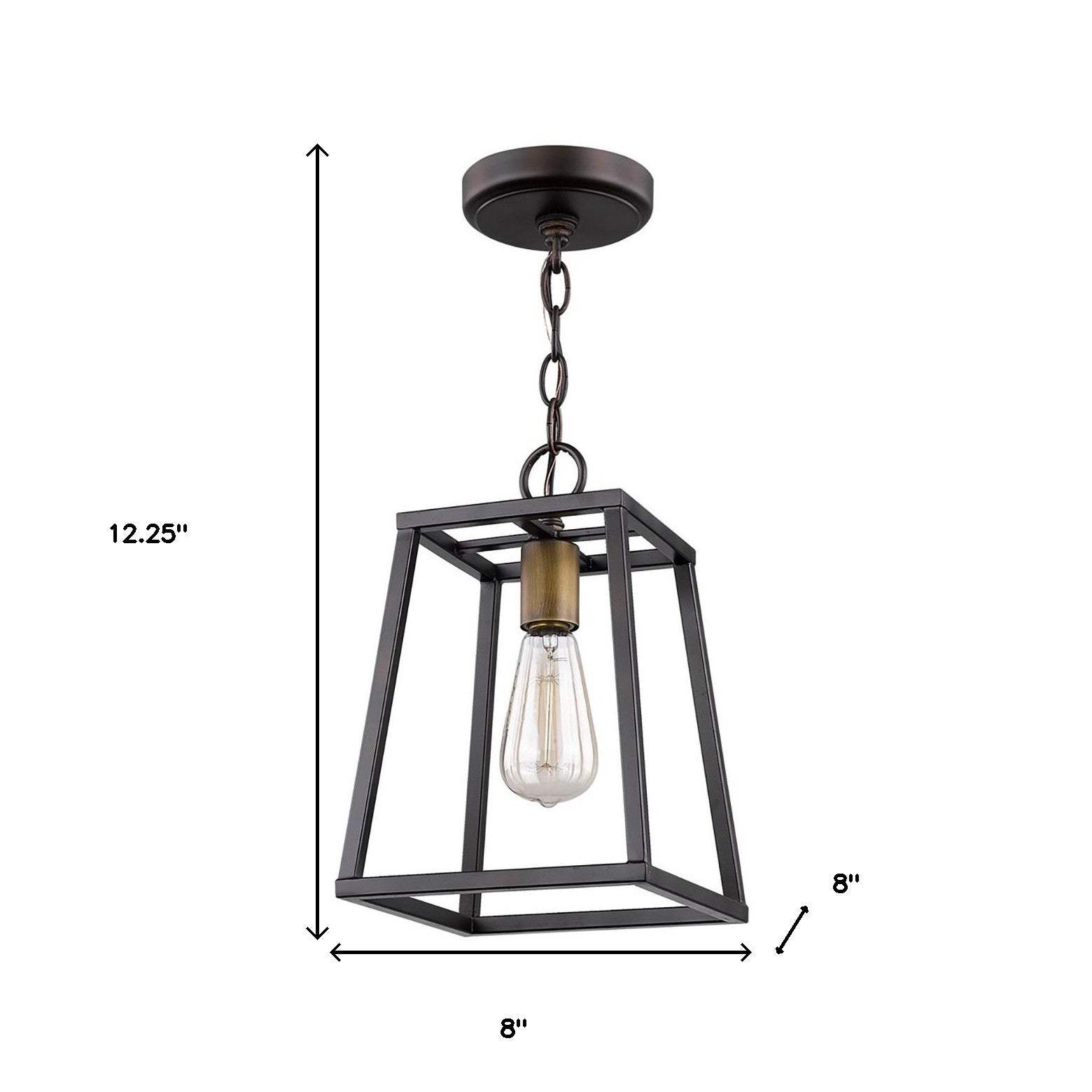 Antique Bronze Metal Tapered Hanging Light - Homeroots - Flyclothing LLC