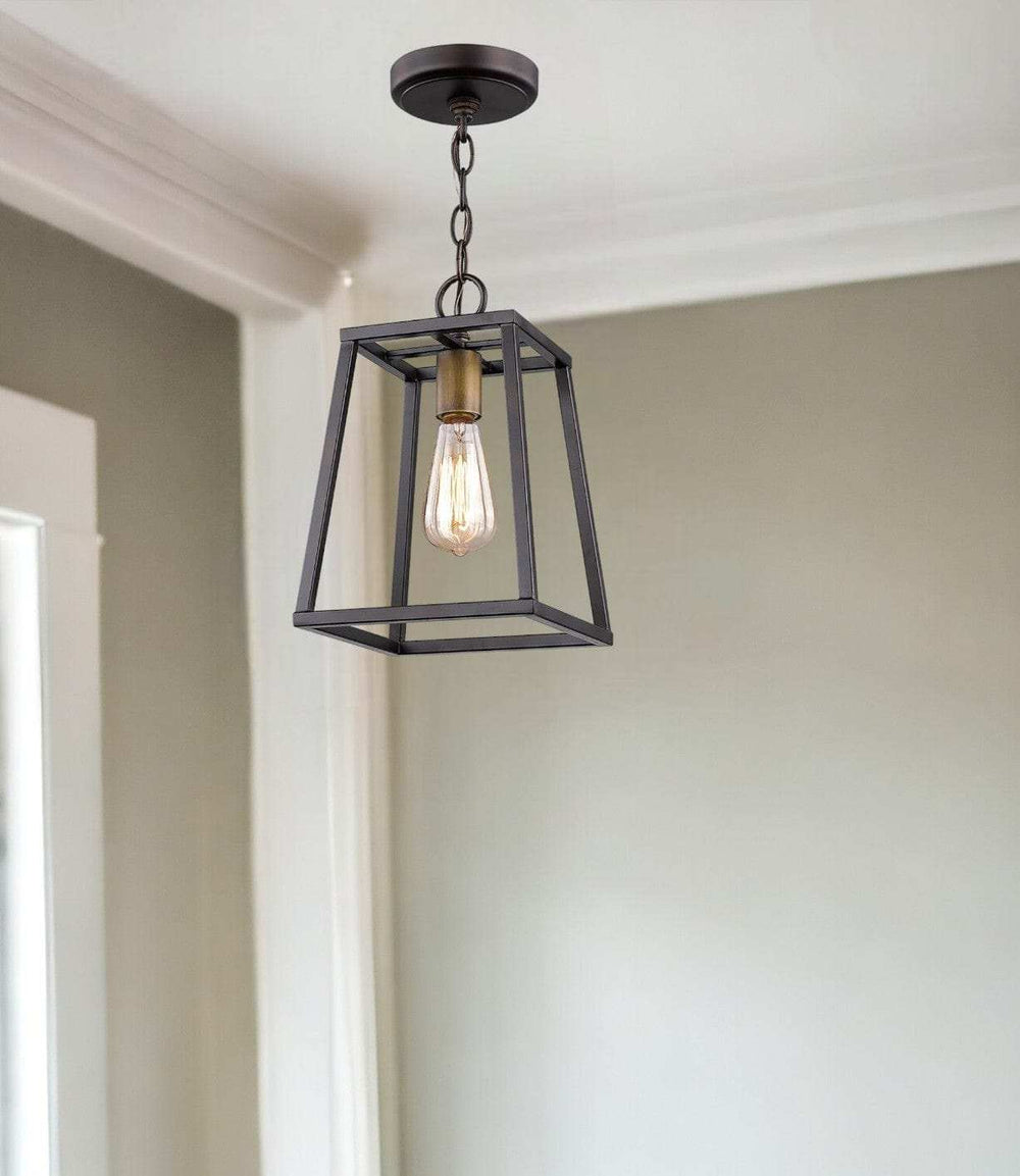 Antique Bronze Metal Tapered Hanging Light - Homeroots - Flyclothing LLC